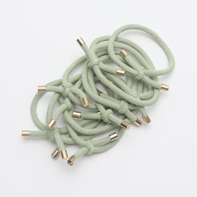 10PCS Women Elastic Hair Rubber Bands High Quality Girls Hair Bands Hair Scrunchies Gold Plated Hair Accessories Hair Gum Tie Gorgeous Hair Accessories For Women
