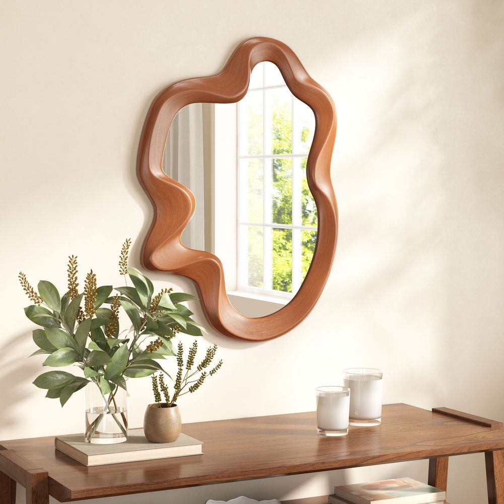 Zuo Foz Mirror Brown, Brown Wall Decor, Modern Style ...