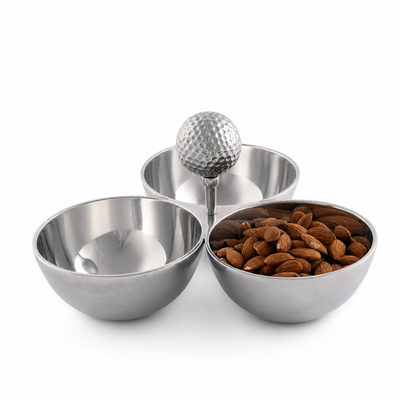 Golf Nut Bowl 3 Section