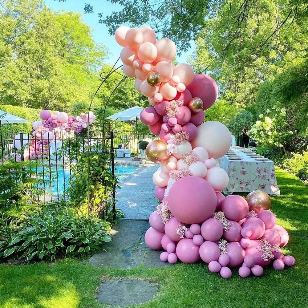 119 Pcs Peach Pink Rose Gold Latex Balloons For Wedding Birthday Valentine's Day Party Decorations Office Parties Baby Showers Girl Birthday Party Ballon Decoration IN Modern Style