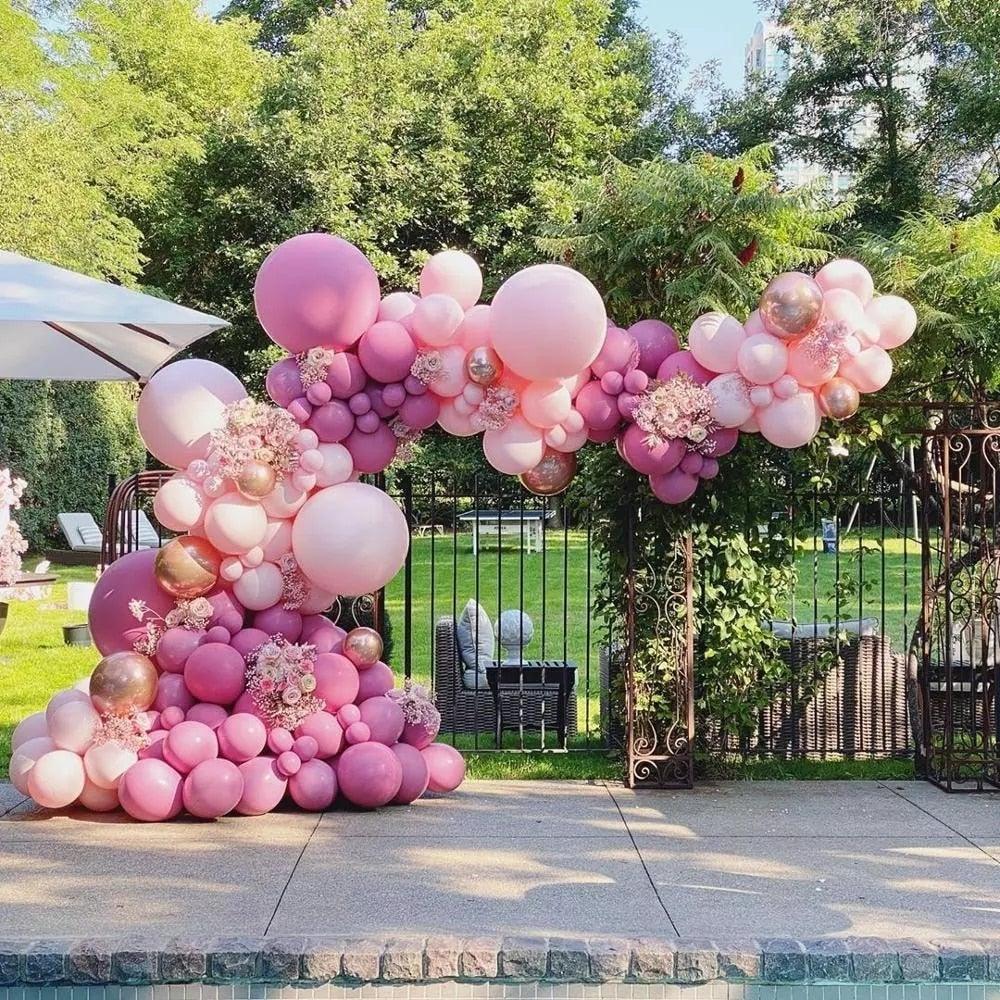 119 Pcs Peach Pink Rose Gold Latex Balloons For Wedding Birthday Valentine's Day Party Decorations Office Parties Baby Showers Girl Birthday Party Ballon Decoration IN Modern Style
