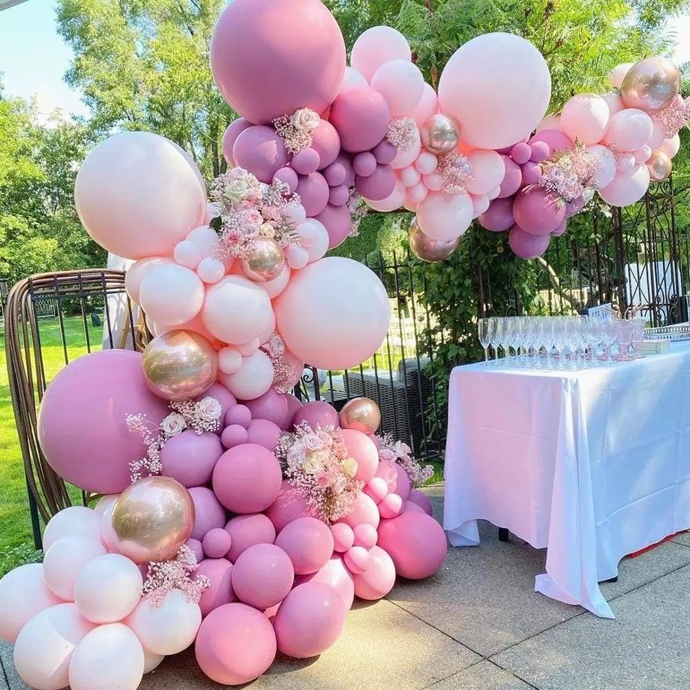 119 Pcs Peach Pink Rose Gold Latex Balloons For Wedding Birthday Valentine's Day Party Decorations Office Parties Baby Showers Girl Birthday Party Ballon Decoration IN Modern Style
