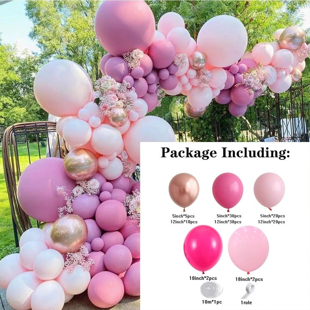 119 Pcs Peach Pink Rose Gold Latex Balloons For Wedding Birthday Valentine's Day Party Decorations Office Parties Baby Showers Girl Birthday Party Ballon Decoration IN Modern Style