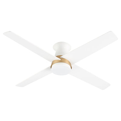 Santa Ana 52″ Ceiling Fan | Studio White Aged Brass Accent w – Studio White Blades