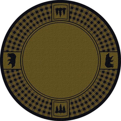 Bear Plaid Green Area Rug