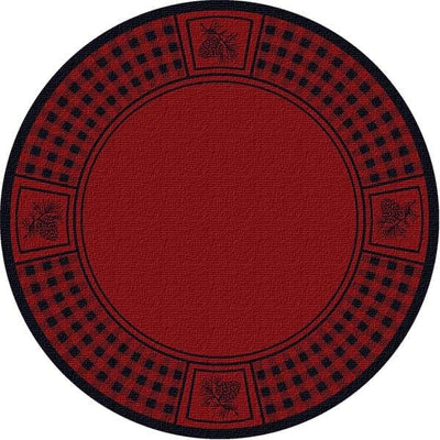 Pinecone Plaid Red 8' Round Area Rug