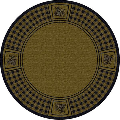 Pinecone Plaid Green 8' Round Area Rug