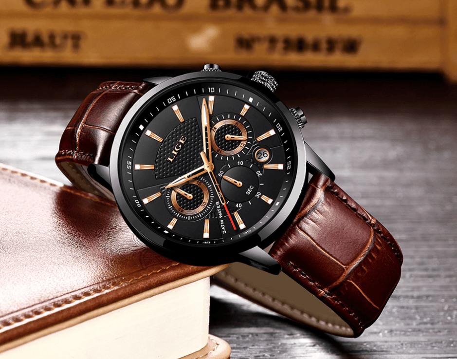 Men's Waterproof Watch With Chronometers Day View Sport Analog Watches Excellent Look Perfect Gift For Him