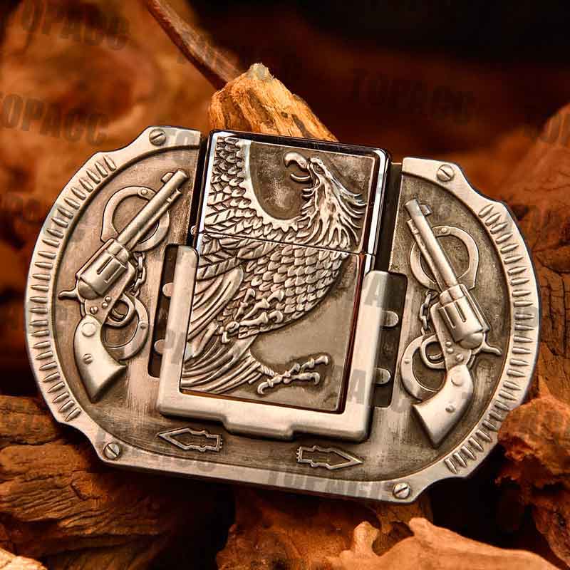 Western Metal Lighter Belt Buckle