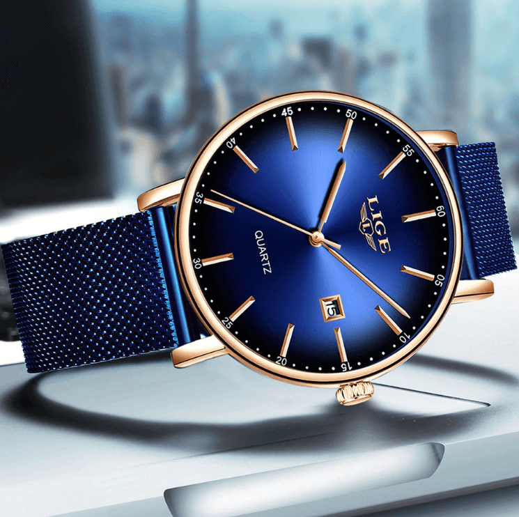Men's Elegant Watch With Stainless Steel Straps And Special Date Display Excellent Look Unique Design Perfect Gift