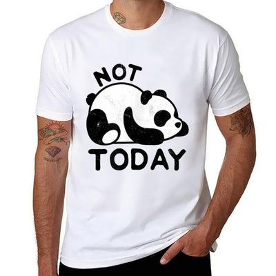 Cute Lazy Panda Not Today Nope Distresseds Durable T-Shirt