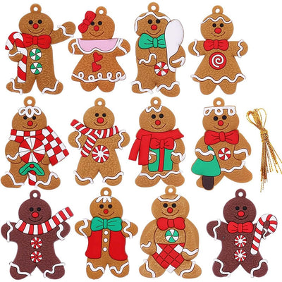 12-Piece: Gingerbread Man Ornaments