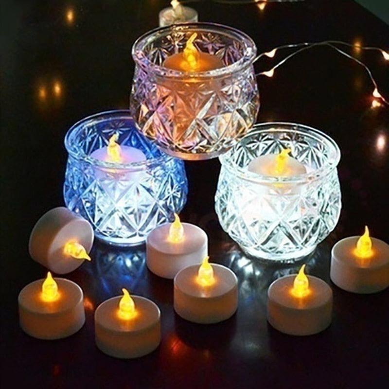 12/24/48pcs Flameless LED Tea light Tea Candles Wedding Light Romantic Candles Realistic Tea Lights Candles LED Tea light Candles Flickering Bright Tea lights Battery Operated Candles Flameless Candles Lights for Birthday Party Wedding Decorations