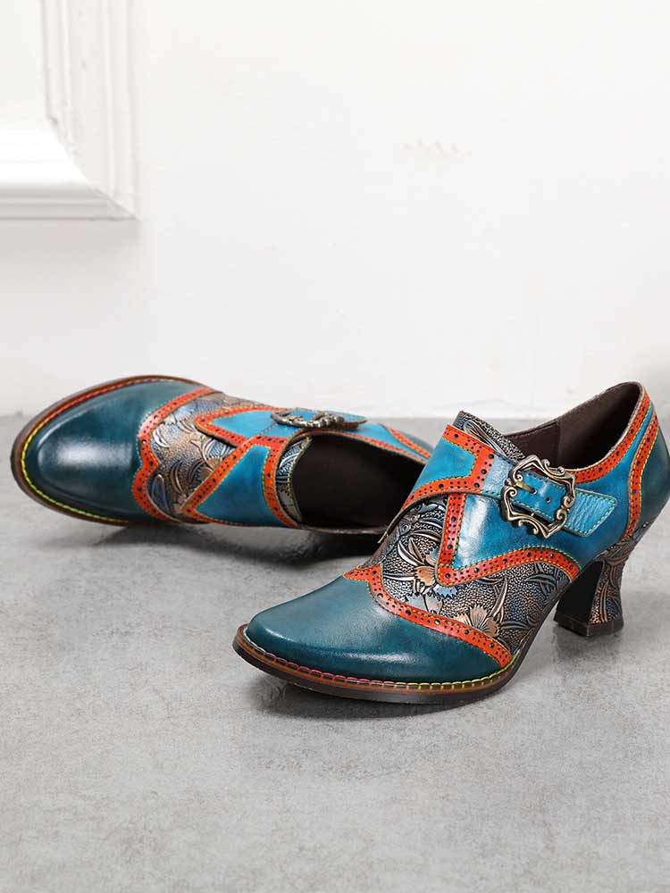 Kaisley Hand Embossed Leather Shoes