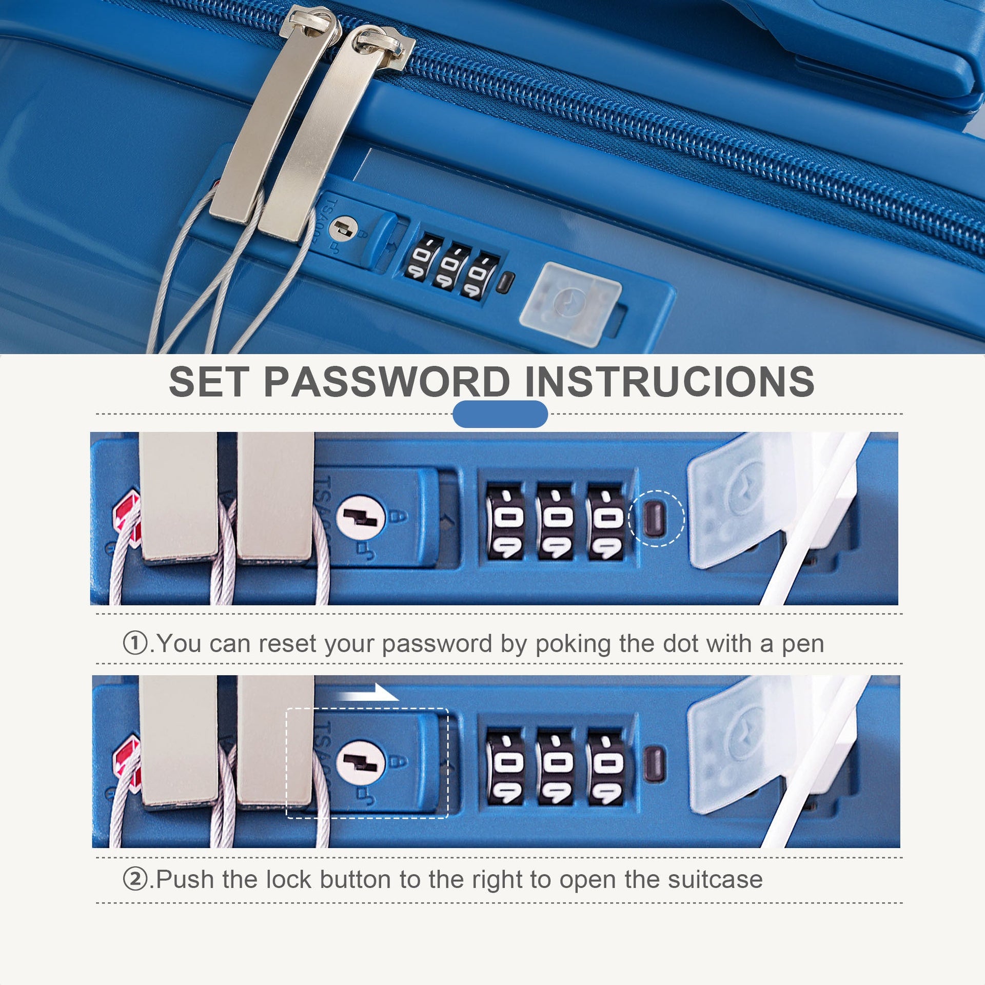 Luggage Set of 4 with USB Port, 20, 24inch with front opening design Airline Certified Carry on Luggage with Cup Holder, ABS+PC Hard Shell Luggage with Expandable Travel Bag, blue