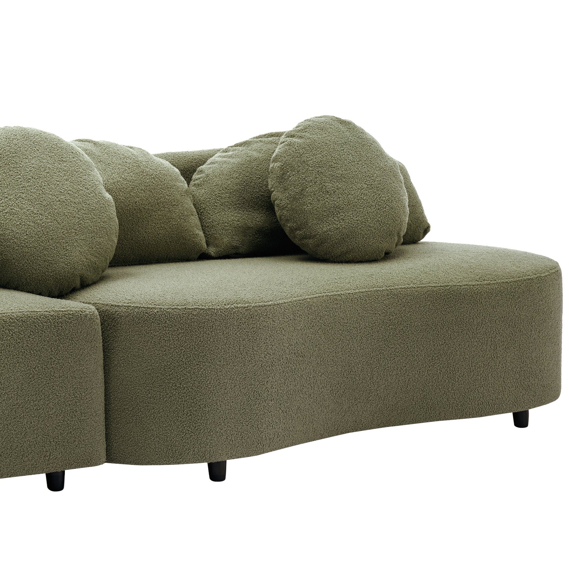 103.5' Modern Living Room Sofa Lamb Velvet Upholstered Couch Furniture for Home or Office(Old SKU:SG000860AAF),Green