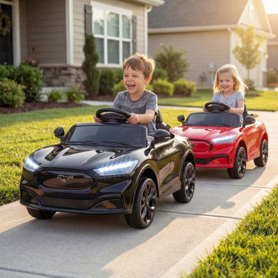 12V Kids Ride on Car Licensed Ford Mach E with Parent Control and Horn-Black