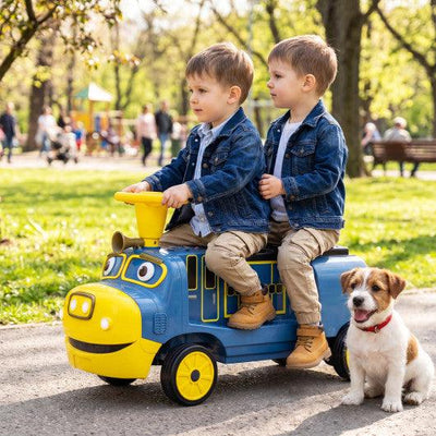 12V Kids Ride on Train 3-Seater with Detachable Carriage Licensed Chuggington-Blue
