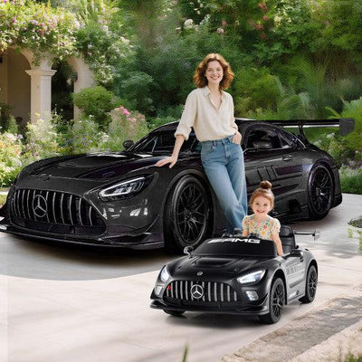 12V Kids Ride-On Car Mercedes-AMG GT3 Licensed with Adjustable Speed-Black