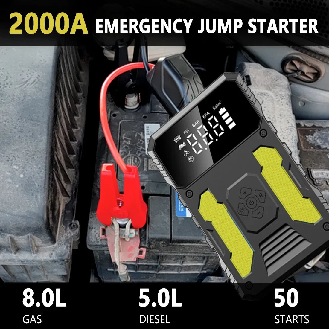 12V Lithium Booster Jump Starter and Air Compressor