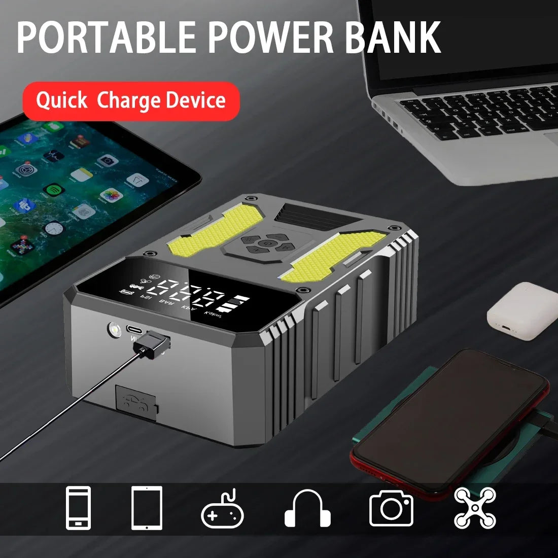12V Lithium Booster Jump Starter and Air Compressor