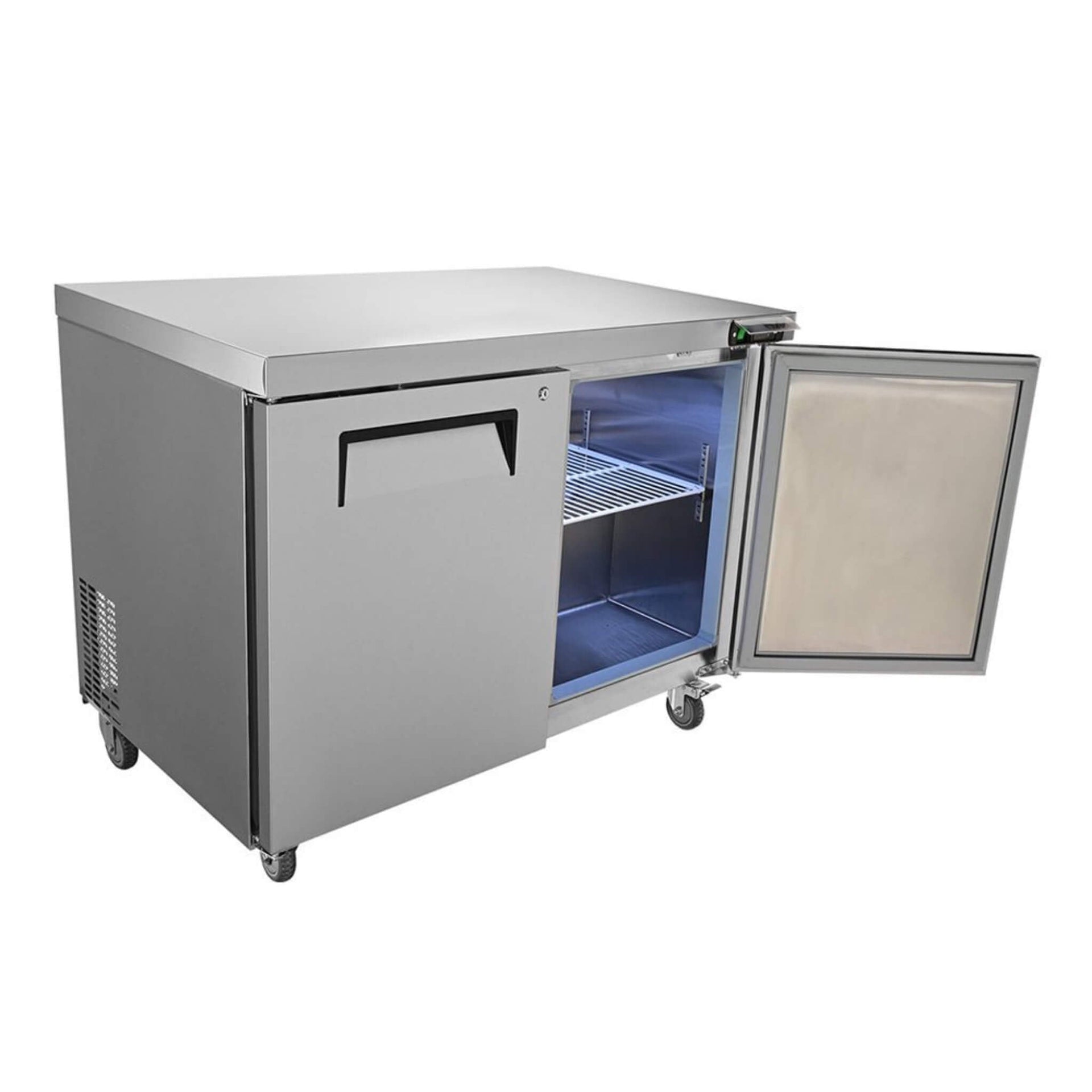 12.9 Cu.Ft 2-Door Commercial Stainless Steel Worktop Undercounter Refrigerator, 48