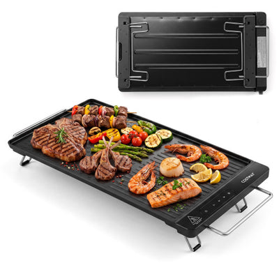 1300W Indoor Electric Grill with Removable Touch Panel-Black
