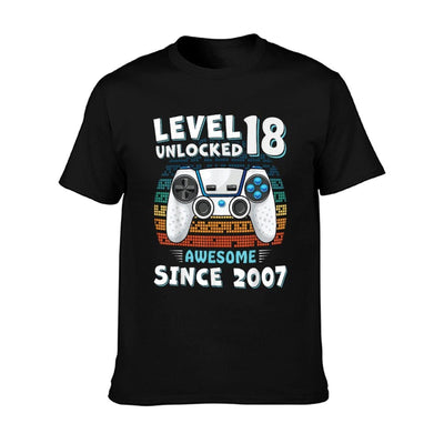 18 Year Old BDay Decorations Men Boy 18yr 2007 18th Birthday T-Shirt