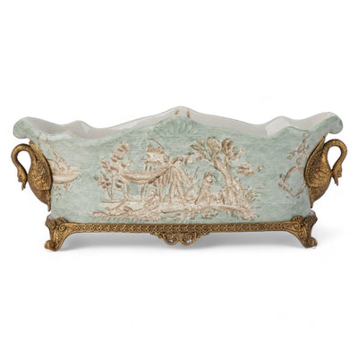 Bronze Ormolu Swan Handled Planter 13338