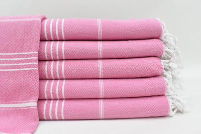 Pink Monaco Turkish Towel – Lightweight Quick Dry Beach & Bath Towel, Luxury Turkish Cotton Spa Towel, Travel & Pool Towel