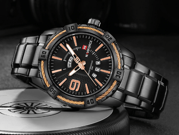 Men's Luxury Stainless steal Waterproof Watch With Day And Date Display Unique Design Perfect Gift In Modern Metal Men Wrist Watch Design