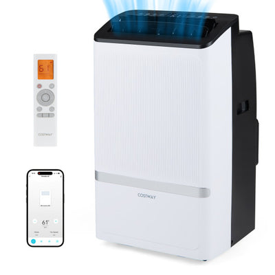 14000 BTU WiFi Enabled Portable Air Conditioner with Dehumidifier and 24H Timer-Black