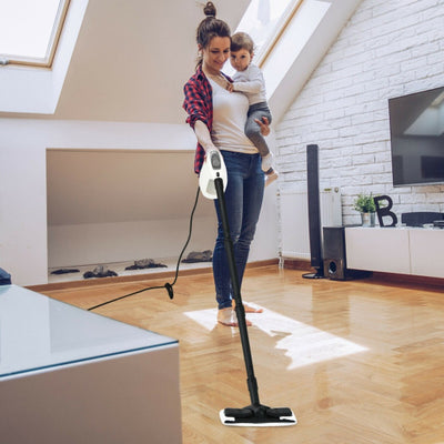 1400W Handheld Steam Cleaner with 14-Piece Accessory Kit and Child Lock-Gray