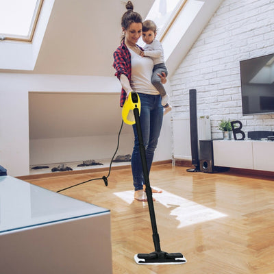1400W Handheld Steam Cleaner with 14-Piece Accessory Kit and Child Lock-Yellow