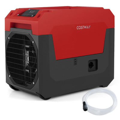 140 Pints Commercial Dehumidifier with Pump and Drain Hose-Red