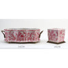 Ormolu Porcelain Tissue Box in Bronze - Pink Primrose