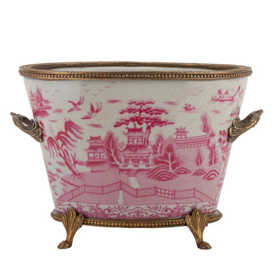 Pink Willow Basin With Bronze - Ormolu Collections