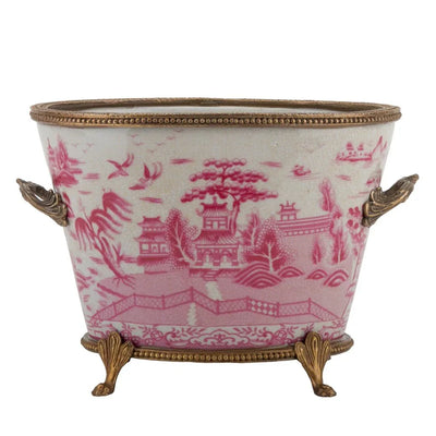 Pink Willow Basin With Bronze - Ormolu Collections