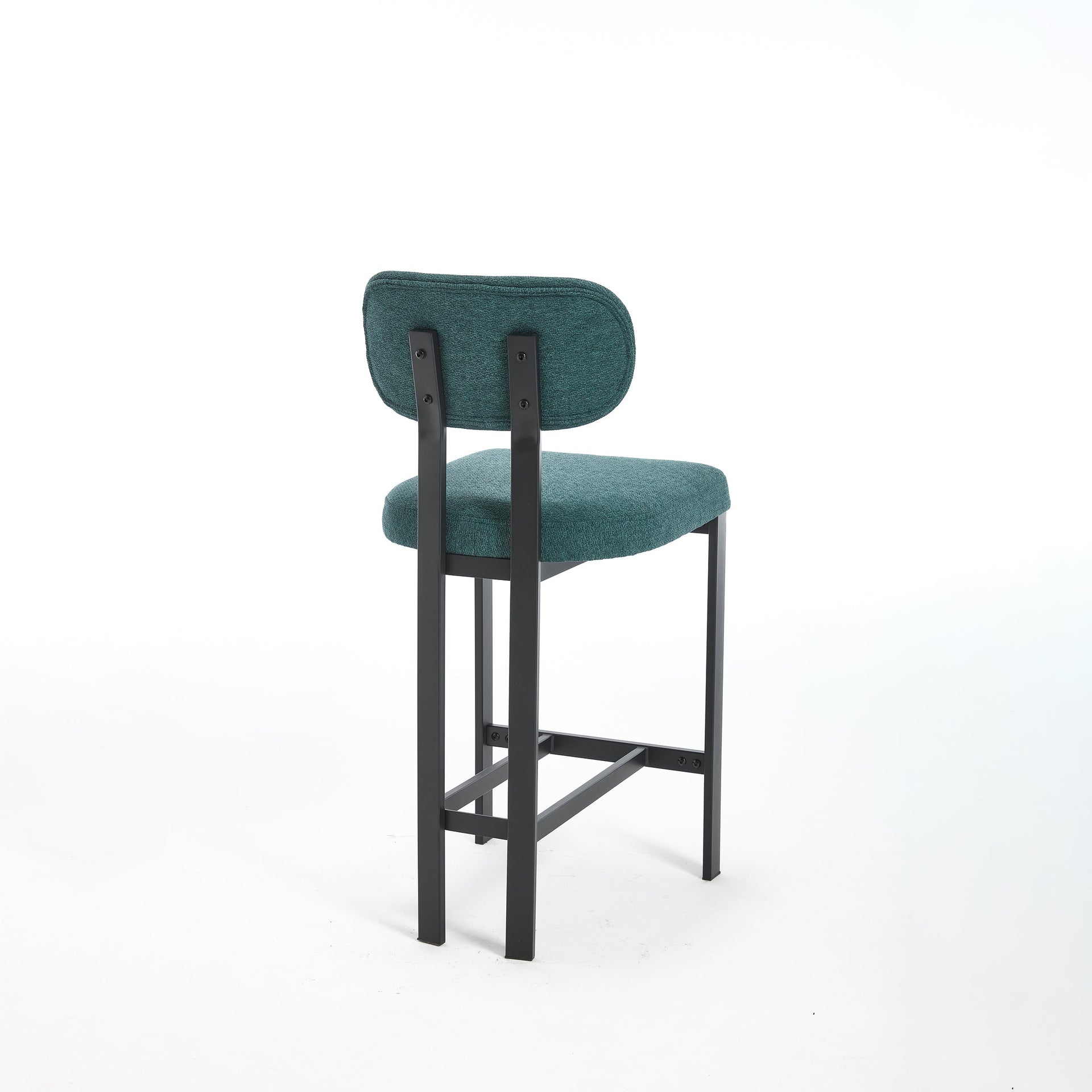 Bar Stools Set of 2, 26 inch Modern Upholstered Fabric Counter Height Barstools, Kitchen Island Chairs with Black Metal Legs for Dining Room/Kitchen Island/Bar