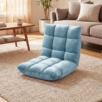 14-Position Adjustable Cushioned Floor Chair-Green