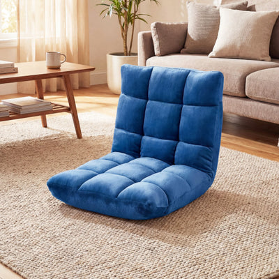 14-Position Adjustable Cushioned Floor Chair-Blue