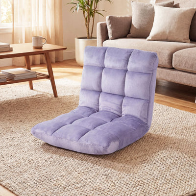14-Position Adjustable Cushioned Floor Chair-Light Purple