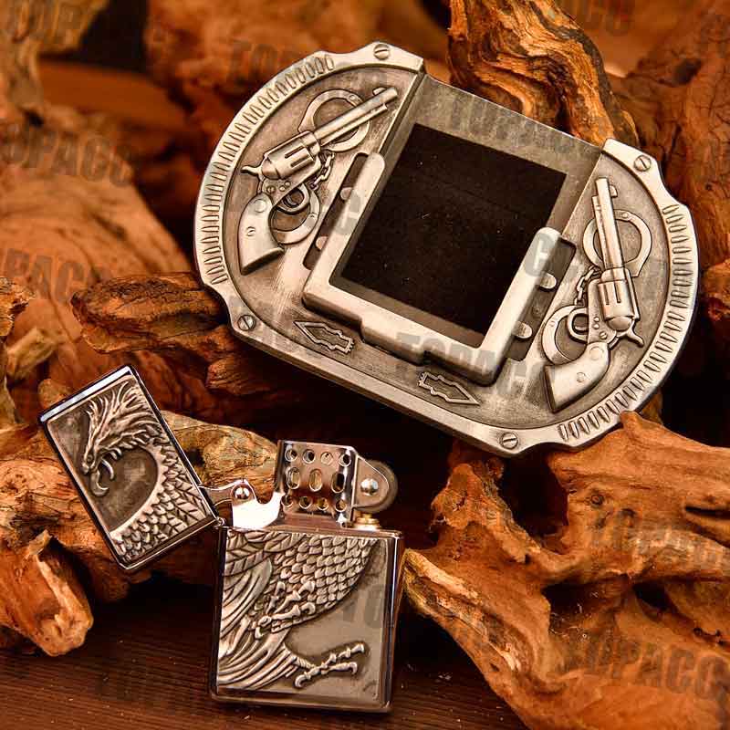 Western Metal Lighter Belt Buckle