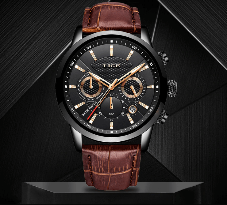 Men's Waterproof Watch With Chronometers Day View Sport Analog Watches Excellent Look Perfect Gift For Him