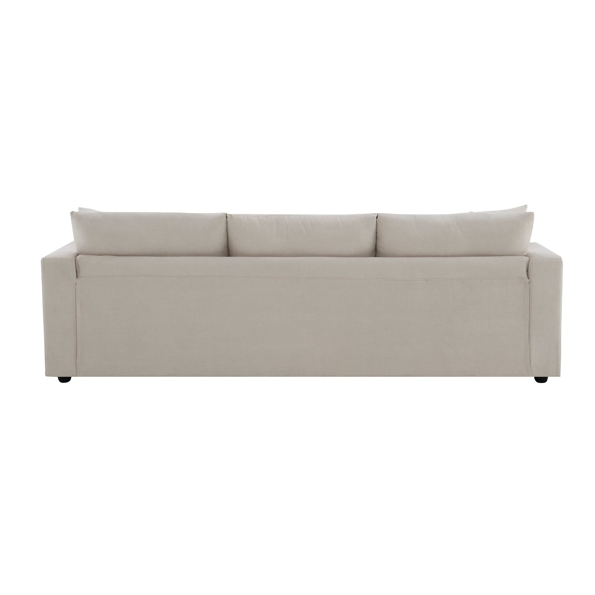 101*66' Modern Sectional Sofa with Throw Pillows,Cloud L-shaped Couch Set with Wide Seat,4 seat Polyester Comfy Fabric Couch Set with Movable Ottoman for Living Room, Apartment, Office,4 Colors