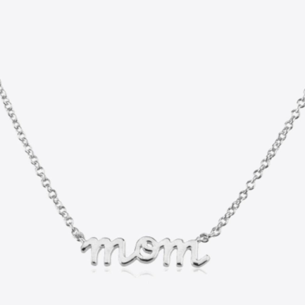 Silver MOM Pendant Necklace
