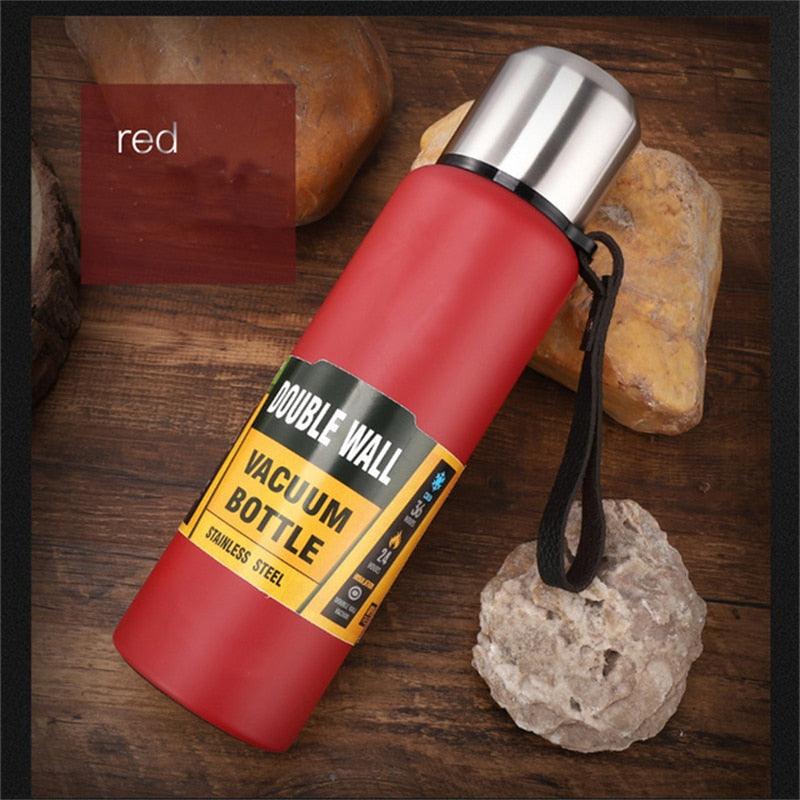 1500ml Water Bottle Stainless Steel Cold Hydroflask Thermos Large Capacity Thermal Mug Cup Sport Cycling Vacuum Flask Insulated Vacuum Insulated Thermos Water Bottle with Wide Mouth Cup BPA-Free Stainless Steel Water Bottles