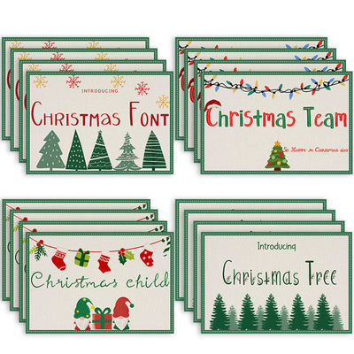 stmas linen placemats holiday party decorations insulation mats linen Christmas tree printed coasters