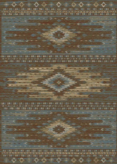 Southwestern Diamond Blue Area Rug