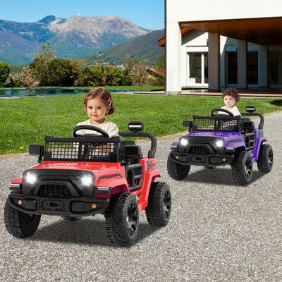 12V Kids Ride on Truck Car Battery Powered Electric Vehicle-Purple